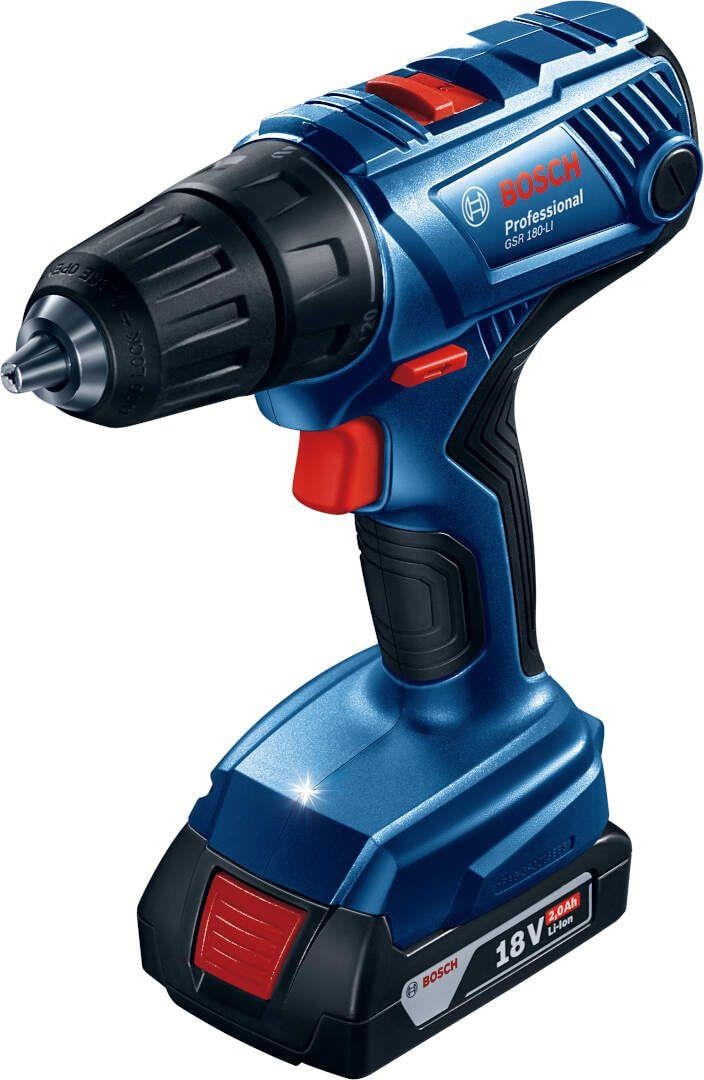 Bosch GSR 180-LI 2x2.0Ah Çift Akülü Şarjlı Matkap 06019F810AAkülü Darbesiz Matkaplar