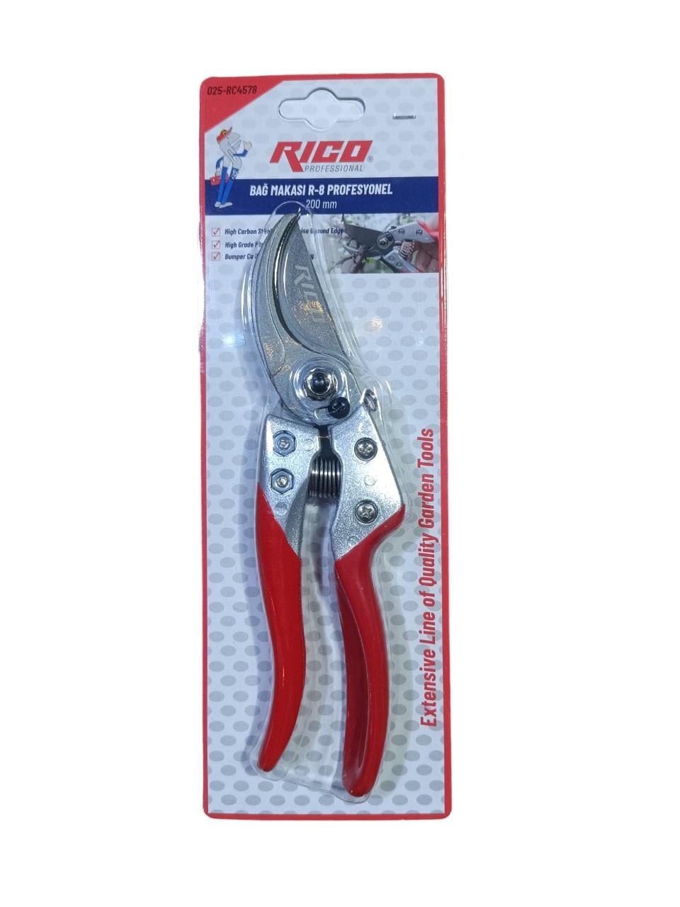 Rico R-8 Profesyonel Bağ Makası 200 MM 025-RC4578Bağ ve Aşı Makasları