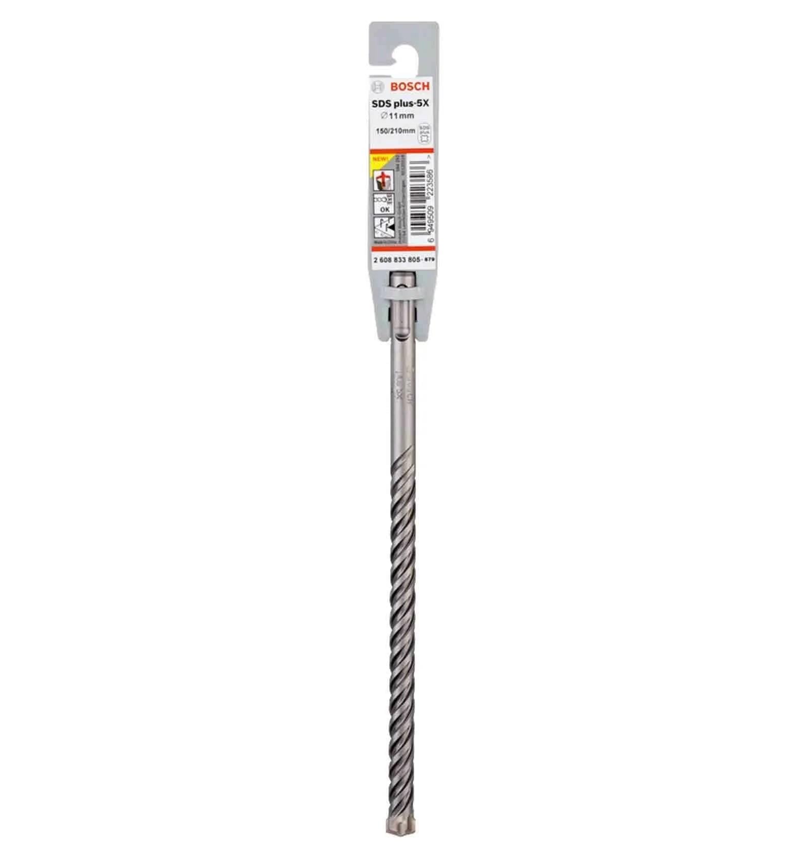 Bosch SDS Plus-5X 11 X 210 Mm Dört Elmaslı Matkap Ucu 2608833805Delme Uçları