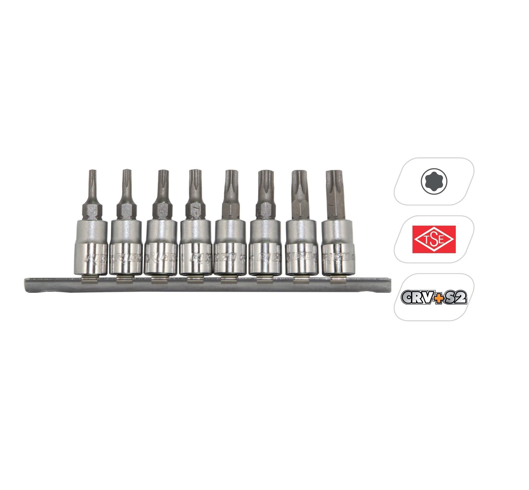 Rico RC7023 8 Parça Lokmalı Torx Uç Seti 1/4
