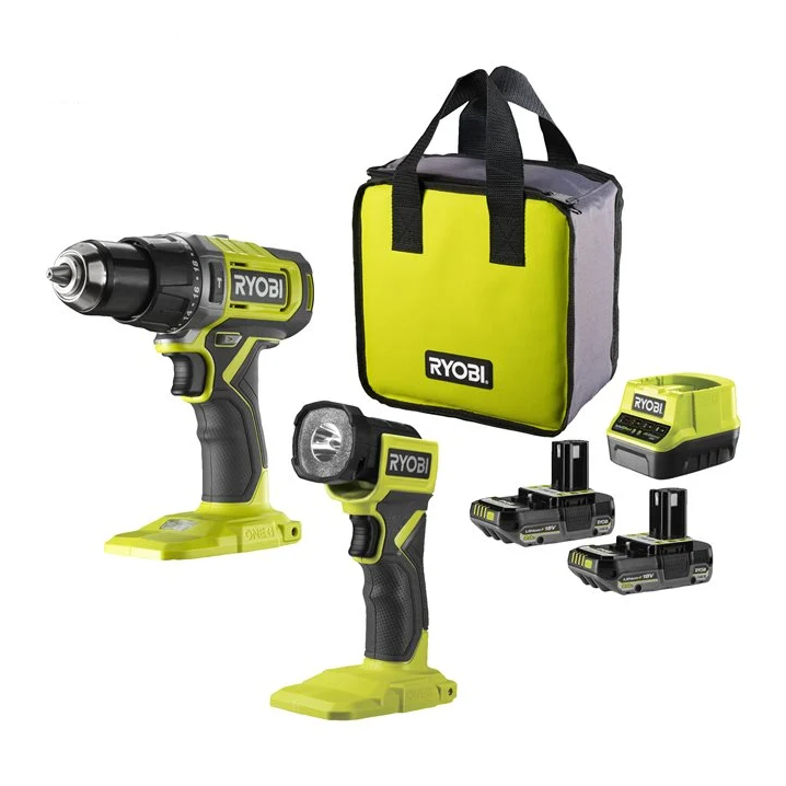 Ryobi RPD18-2C20ST 18V Şarjlı Darbeli Matkap+Fener Set 5133005888Akülü Darbeli Matkaplar