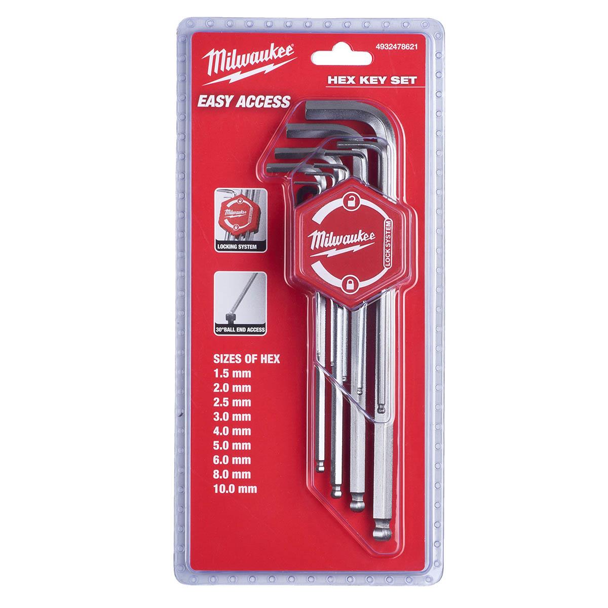 Milwaukee Allen Anahtar Set 1.5 – 10 MM 9 Parça 4932478621Allen Grubu