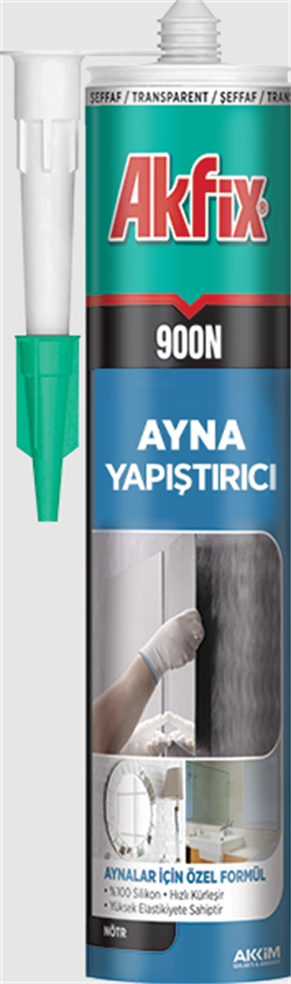 Akfix Ayna Silikonu 900N 310 Ml ŞeffafYapı Kimyasalları