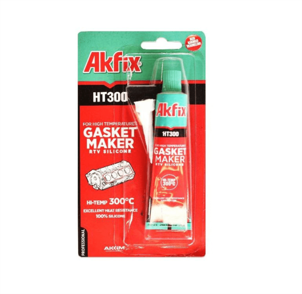 Akfix HT300 Yüksek Isı Tüp Silikon 50 Ml