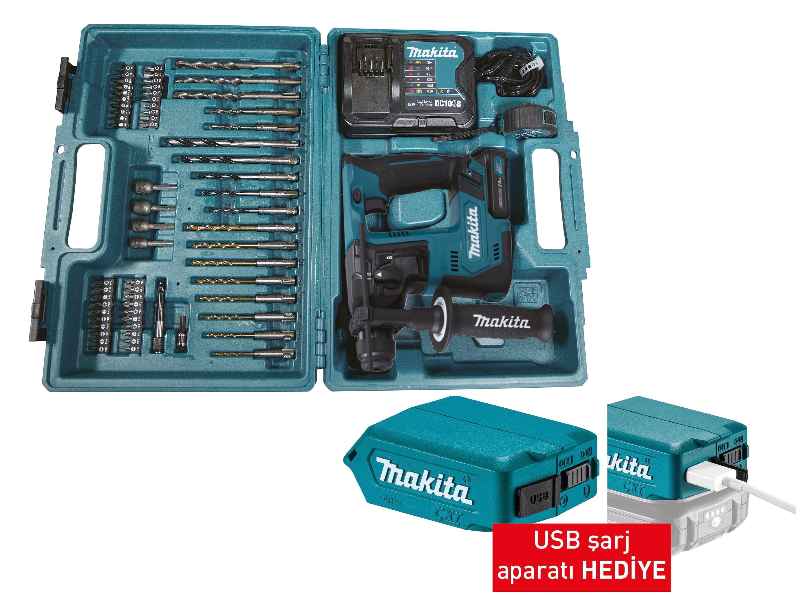 AKÜLÜ 65 PARÇA UÇ SETİ 12V