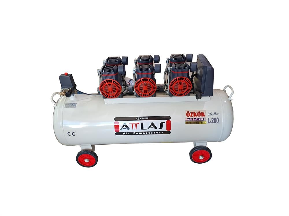 Attlas 200 LT 6,75 HP Sessiz Monofaze Kompresör SC60200Monofaze