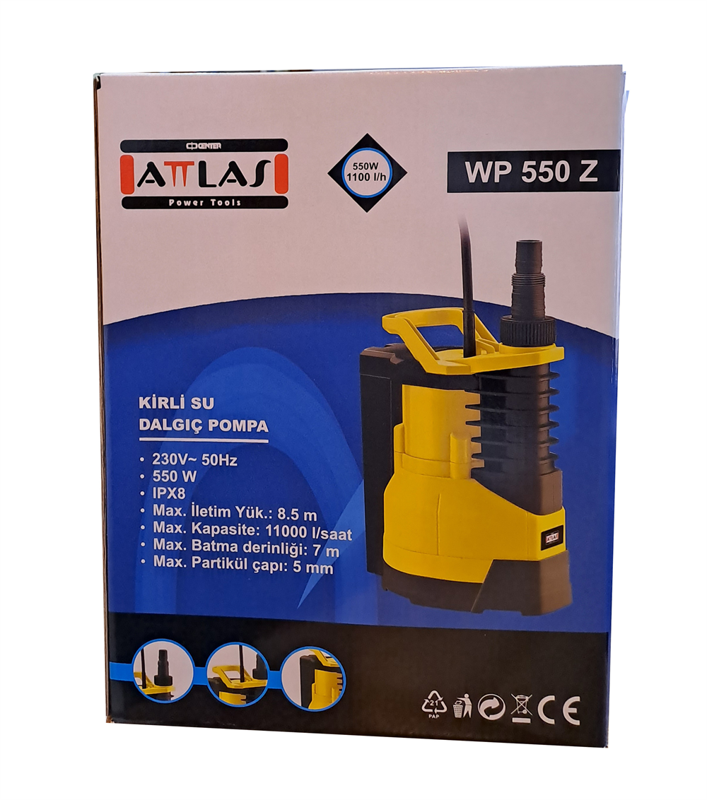 Attlas Kirli Su Dalgıç Pompa WP 550 ZKirli Su Dalgıçları