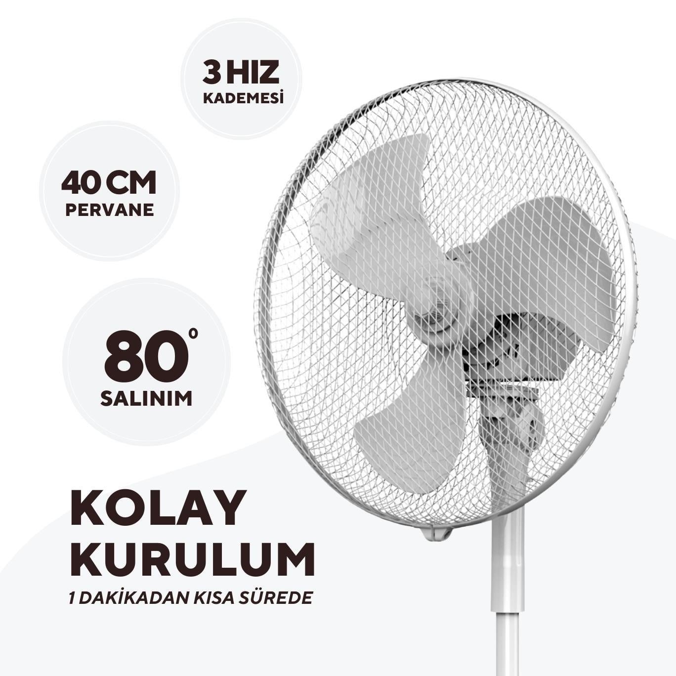 Kumtel KTF-290 ayaklı vantilatör 16'' Vantilatörler