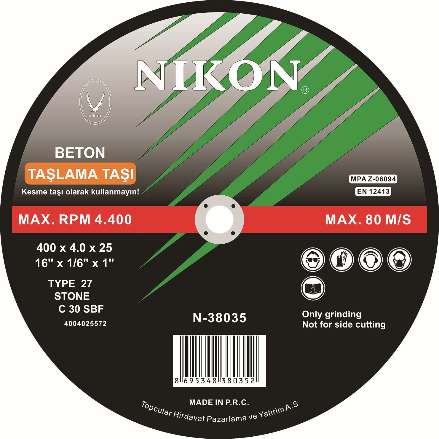 BETON FLEX TAŞLAMA TAŞI 400x4.0x25 mm