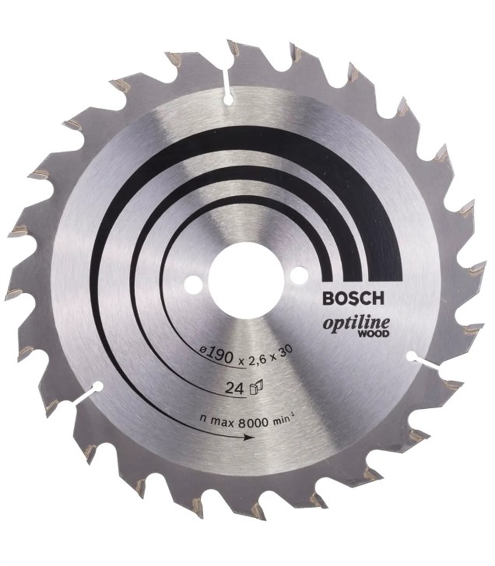 Bosch Optiline Serisi Ahşap İçin Daire Testere Bıçağı 190x30 Mm 24 DişDaire Testere Bıçakları