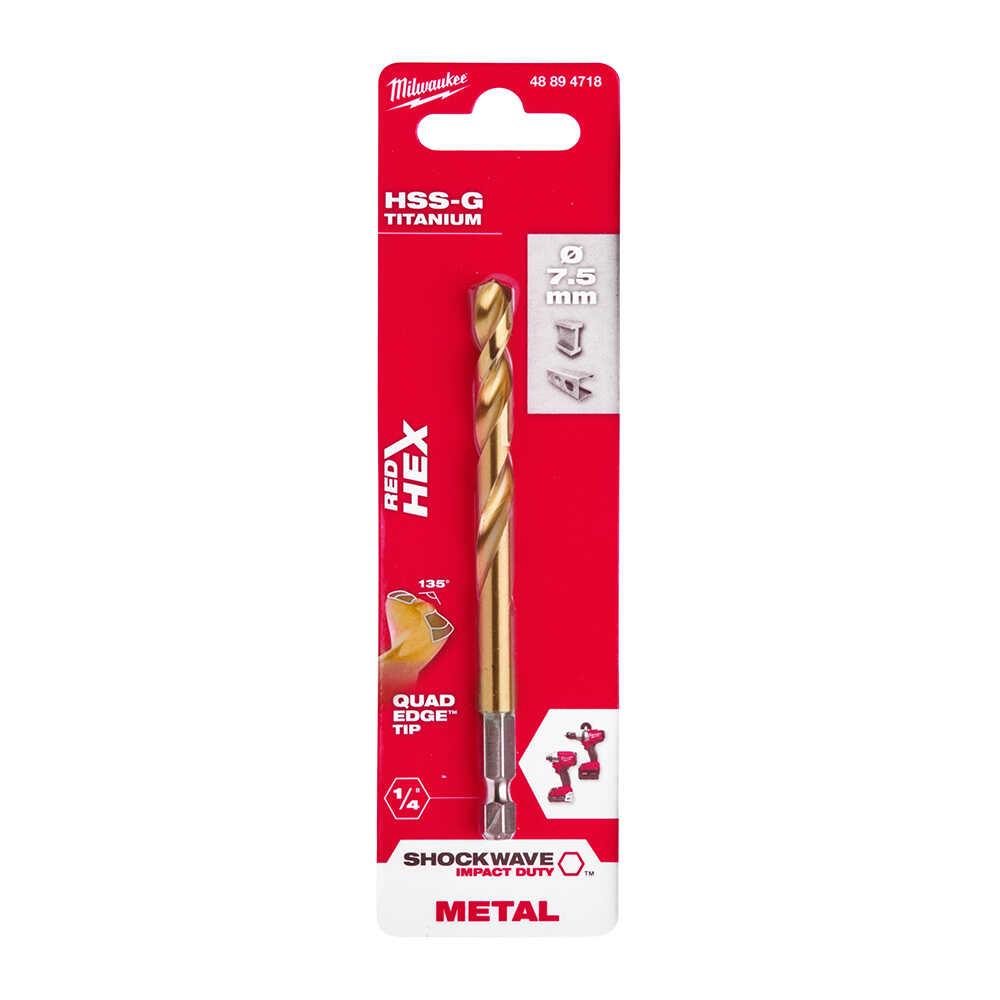 Milwaukee 7.5x 110 MM HSS-G Hex Girişli Metal Matkap Ucu 48894718Matkap Uçları
