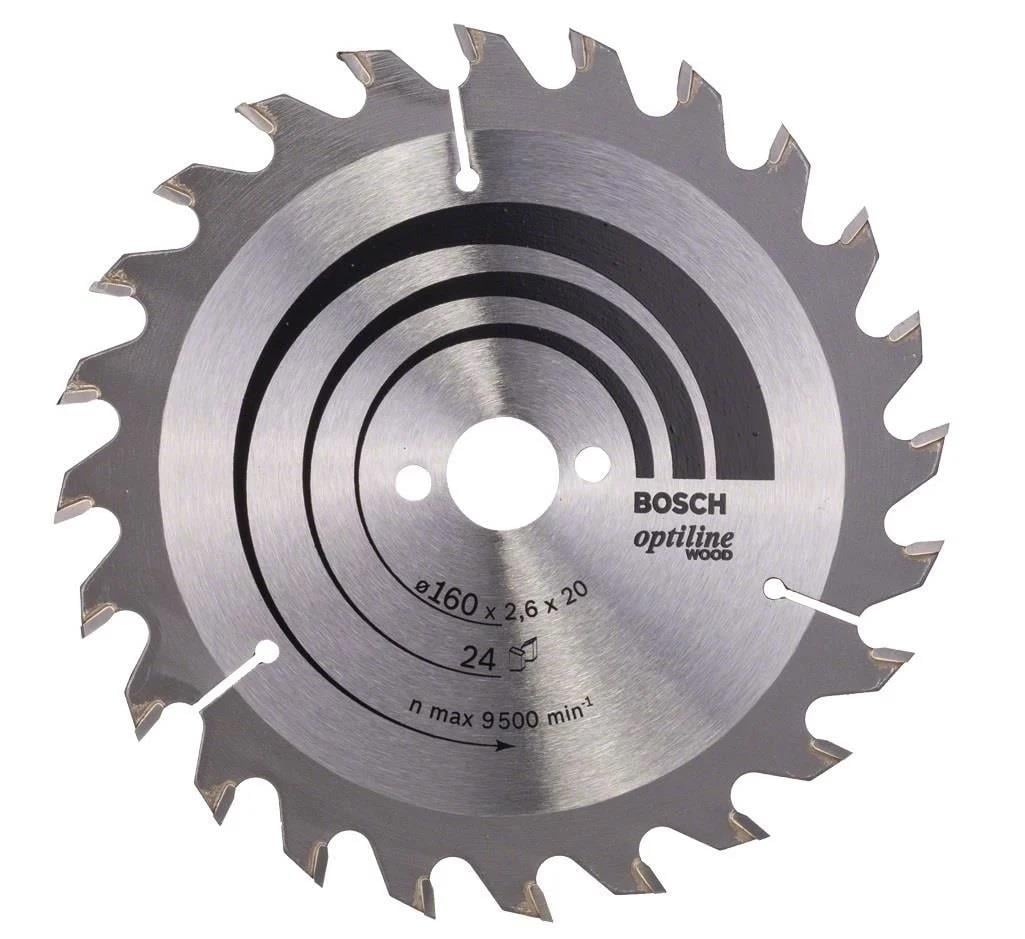 Bosch Daire Testere Bıçağı Optiline Wood 160*2.6*20/16 MM 24 Diş 65180278Daire Testere Bıçakları