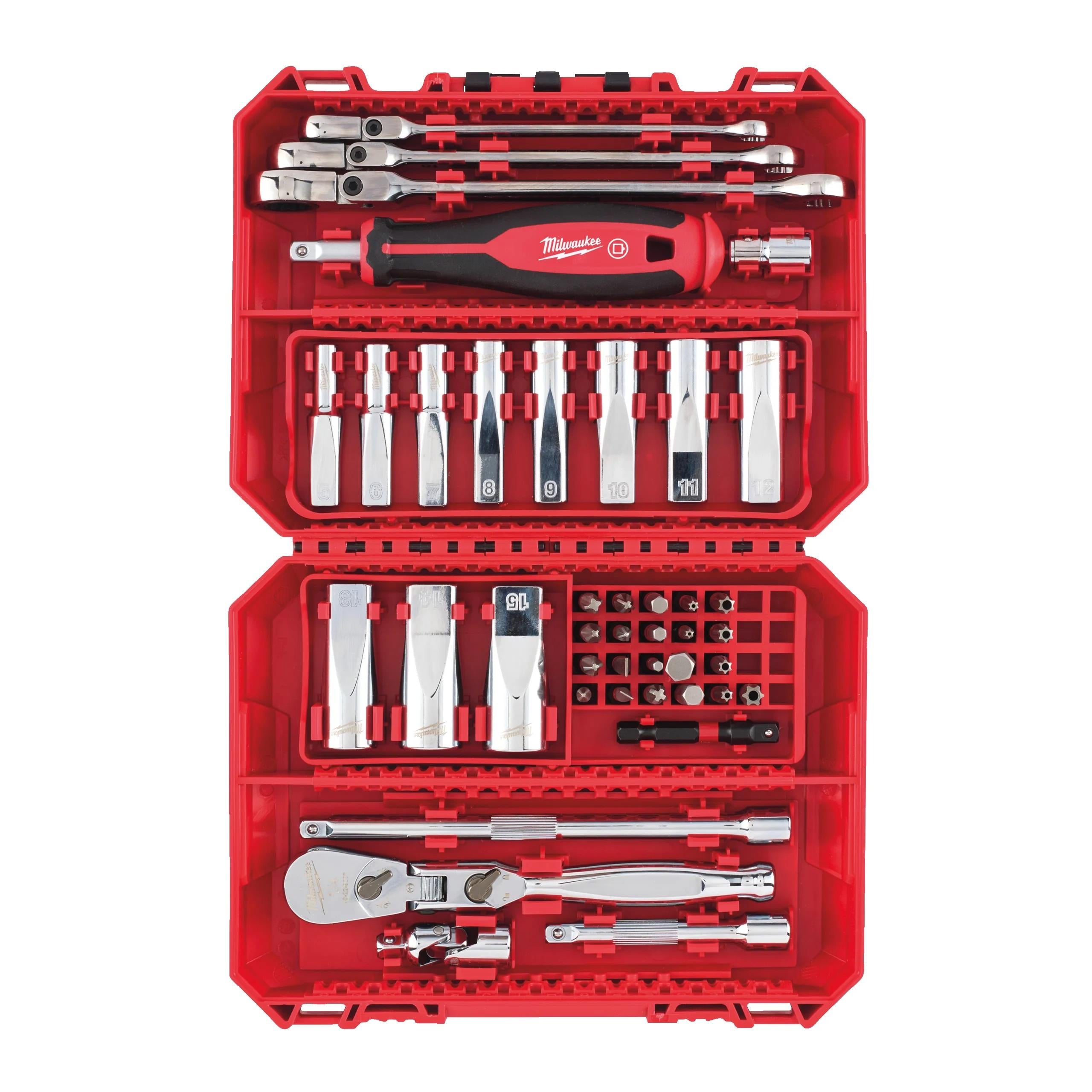 Milwaukee 1/4'' Cırcır Tornavida Kollu Lokma Set 42 Parça 4932498382Lokma Setleri