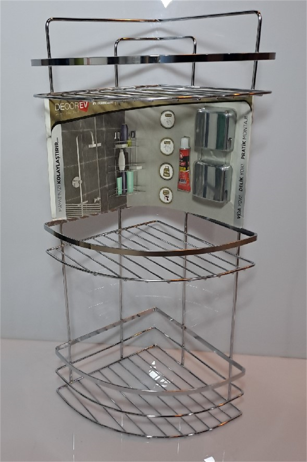 Decorev Üçlü Köşelik Lamalı DC-4789Banyo Askıları