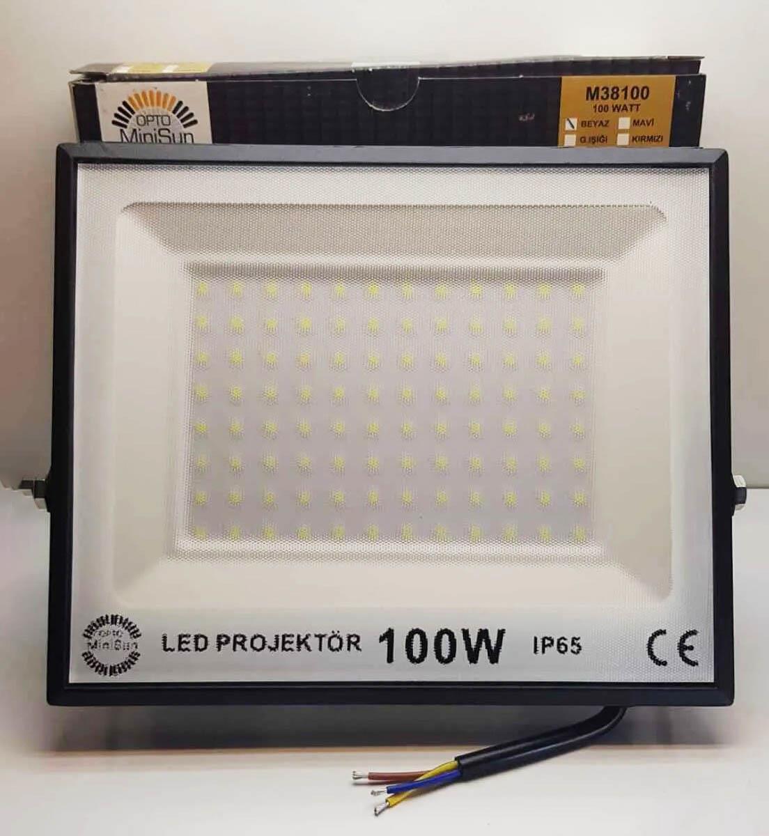 Opto MiniSun Slim Led Projektör 100W Beyaz M38100Led Projektörler