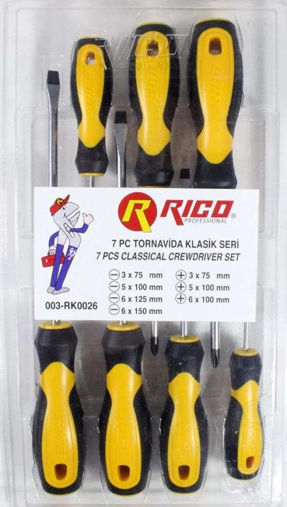 Rico RK0026 Tornavida Seti 7 Parça Tornavidalar