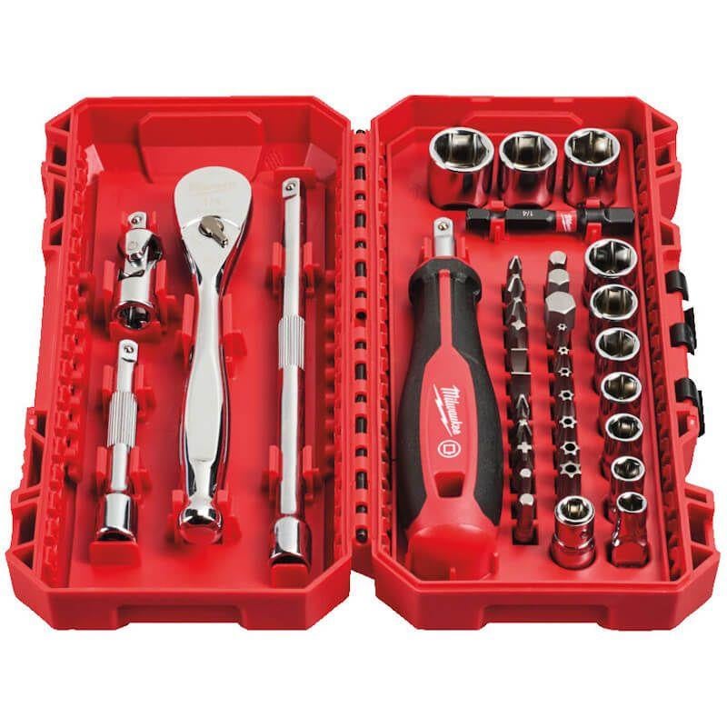 Milwaukee 1/4 Cırcır Ve Tornavida Kollu Lokma Set 38 Parça 4932498381Lokma Setleri