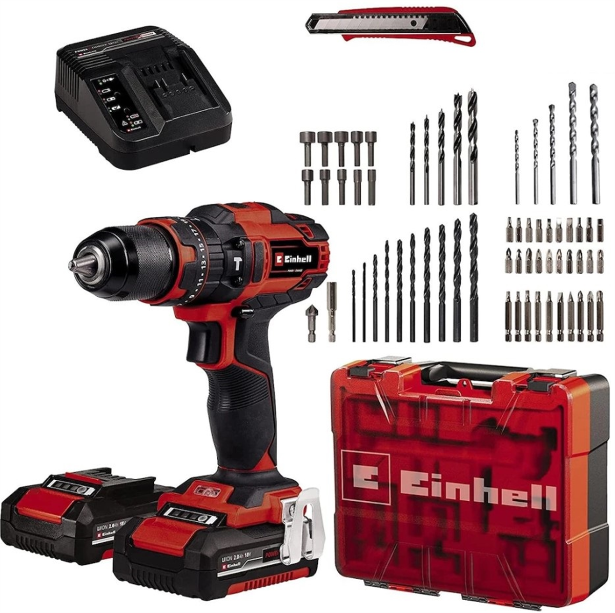 Einhell TE-CD 18/40 Li-i+64 2x2.0AH Akülü Darbeli Set 4513992Akülü Darbeli Matkaplar