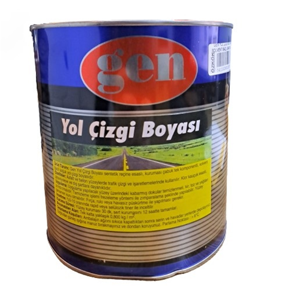 Gen Yol Çizgi Boyası Solvent Bazlı Sarı 3 KgYol Çizgi Boyaları