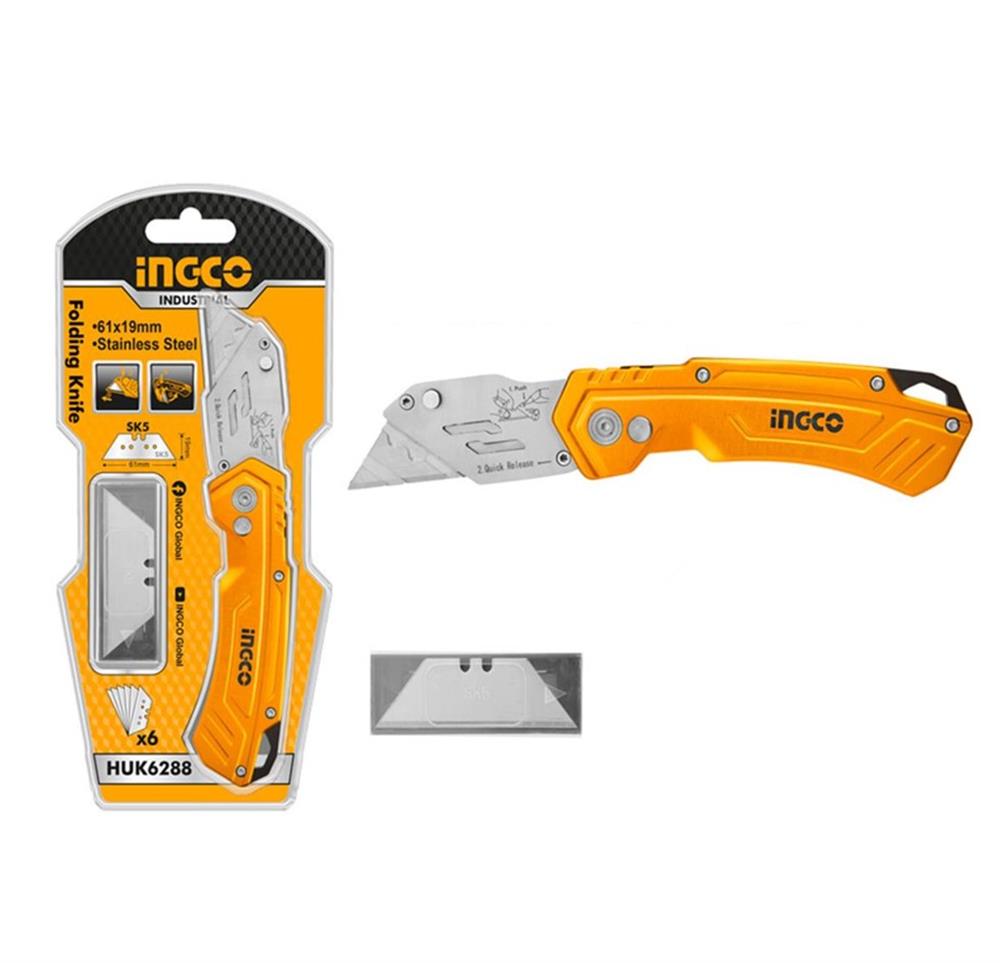 İngco Endüstriyel Katlanır Maket Bıçağı HUK6288Maket Bıçakları ve Yedekleri