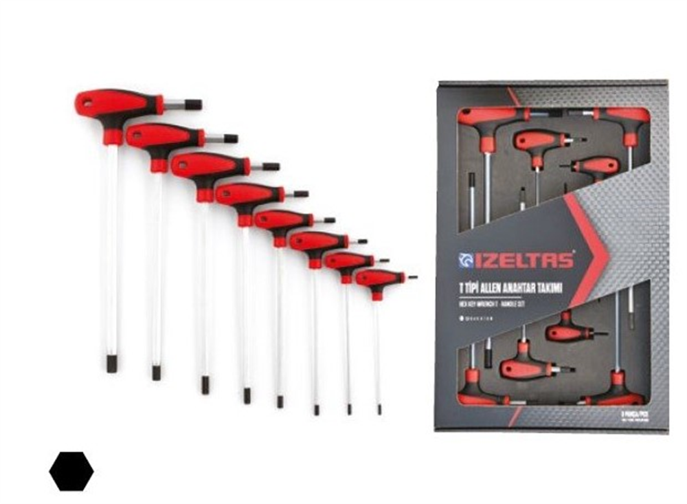 İzeltaş T Tipi Allen Anahtar 8 Parça 4920008108T Tipi Allenler