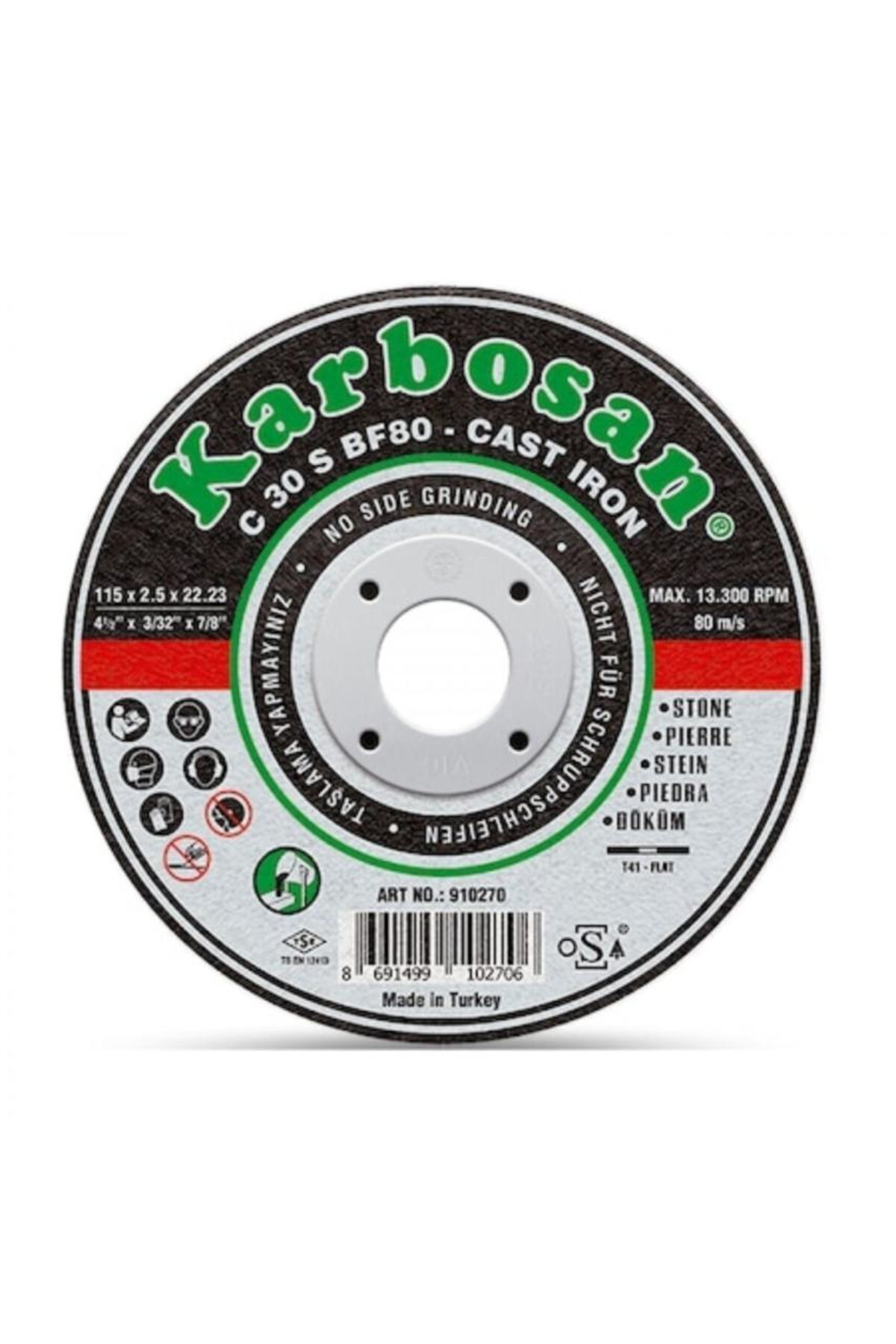 Karbosan 115x2.5x22.23 SC Pik Döküm Kesme Diski 910270