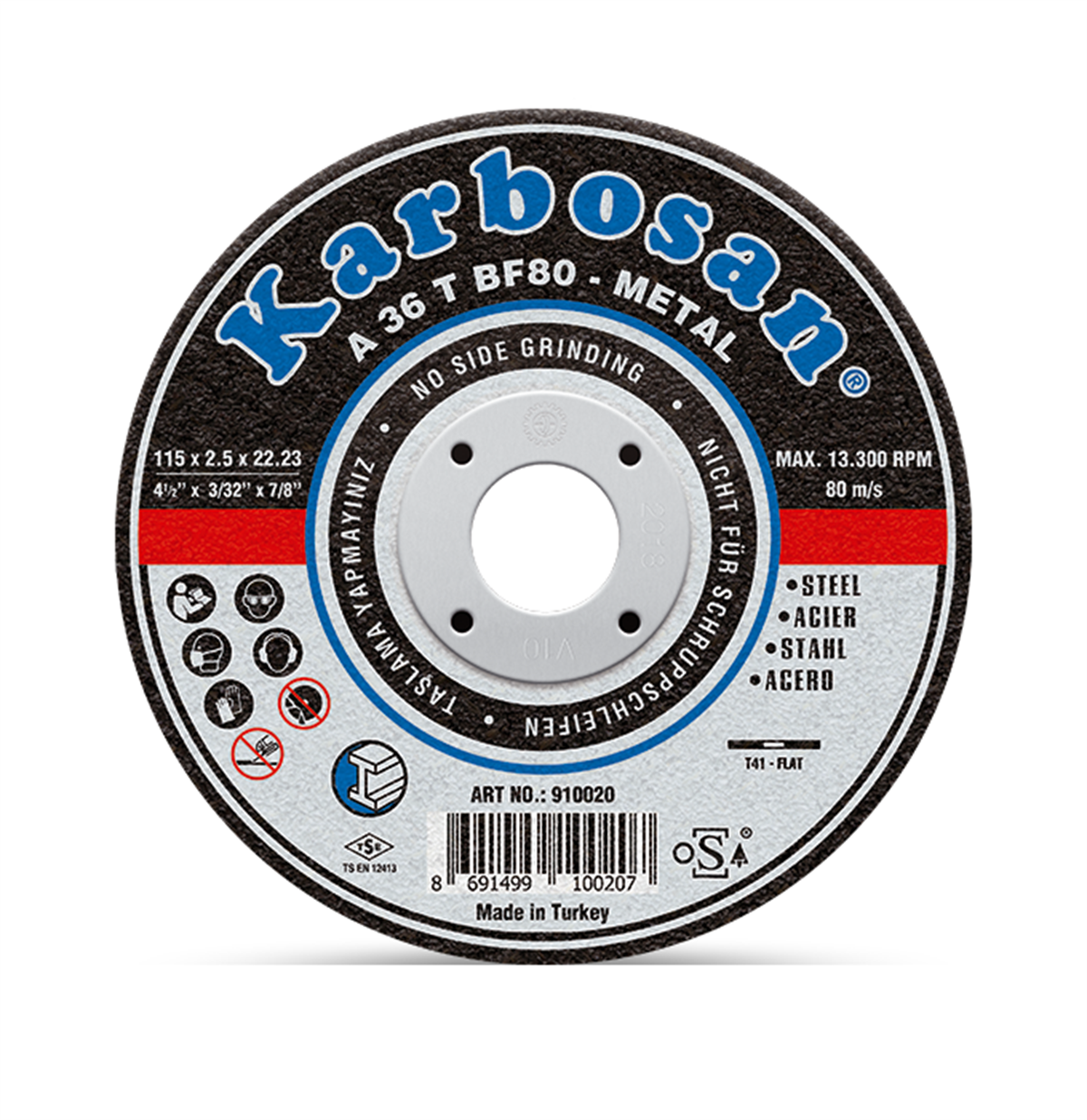 Karbosan 115x3.0x22.23 Nk Metal Standart Kesme Diski 910910