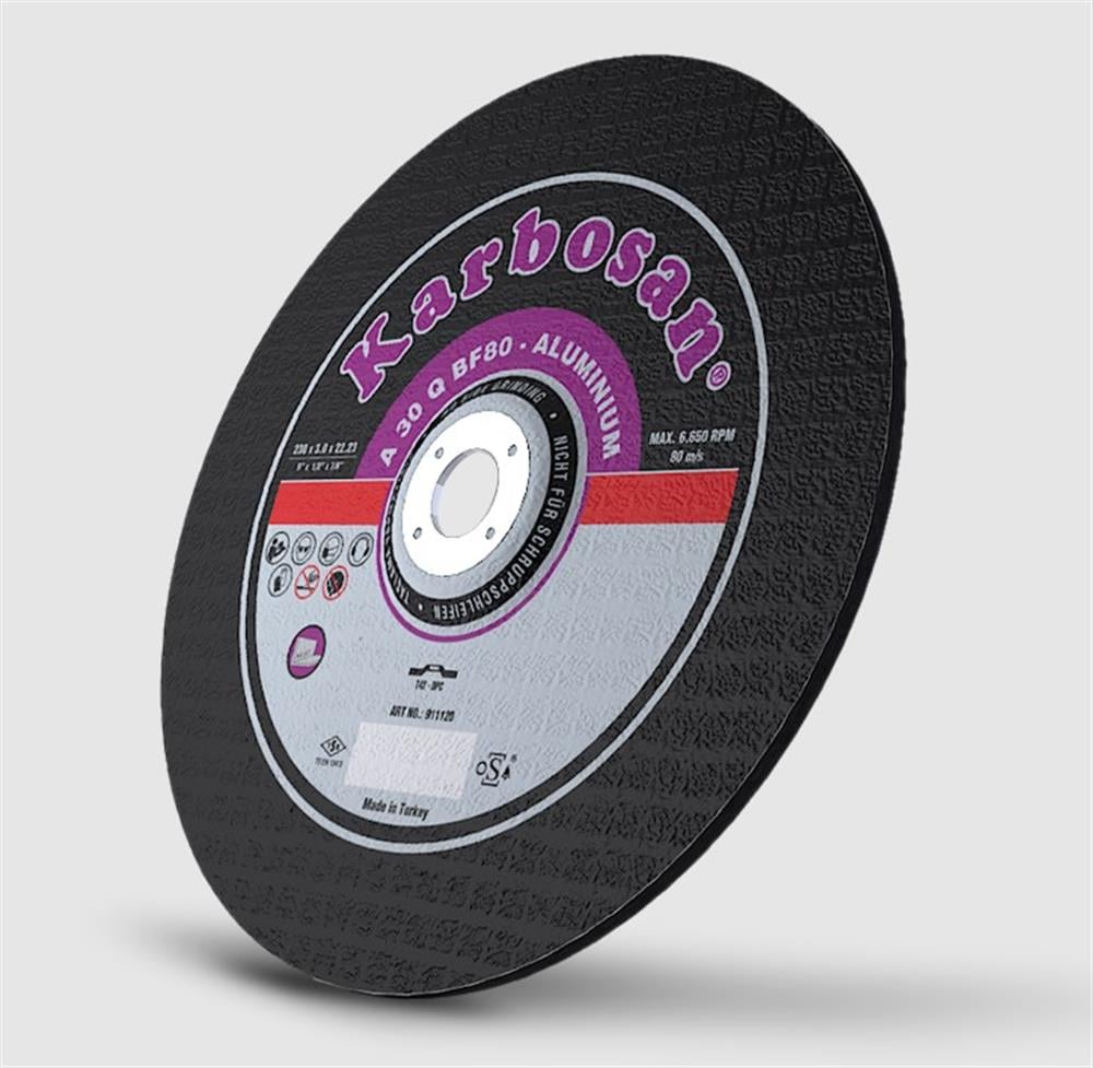 Karbosan Alüminyum Kesme Disk T42 Düz 180x3,0x22,23 mm A 30 Q BF80 Taşlama Kesici Diskleri