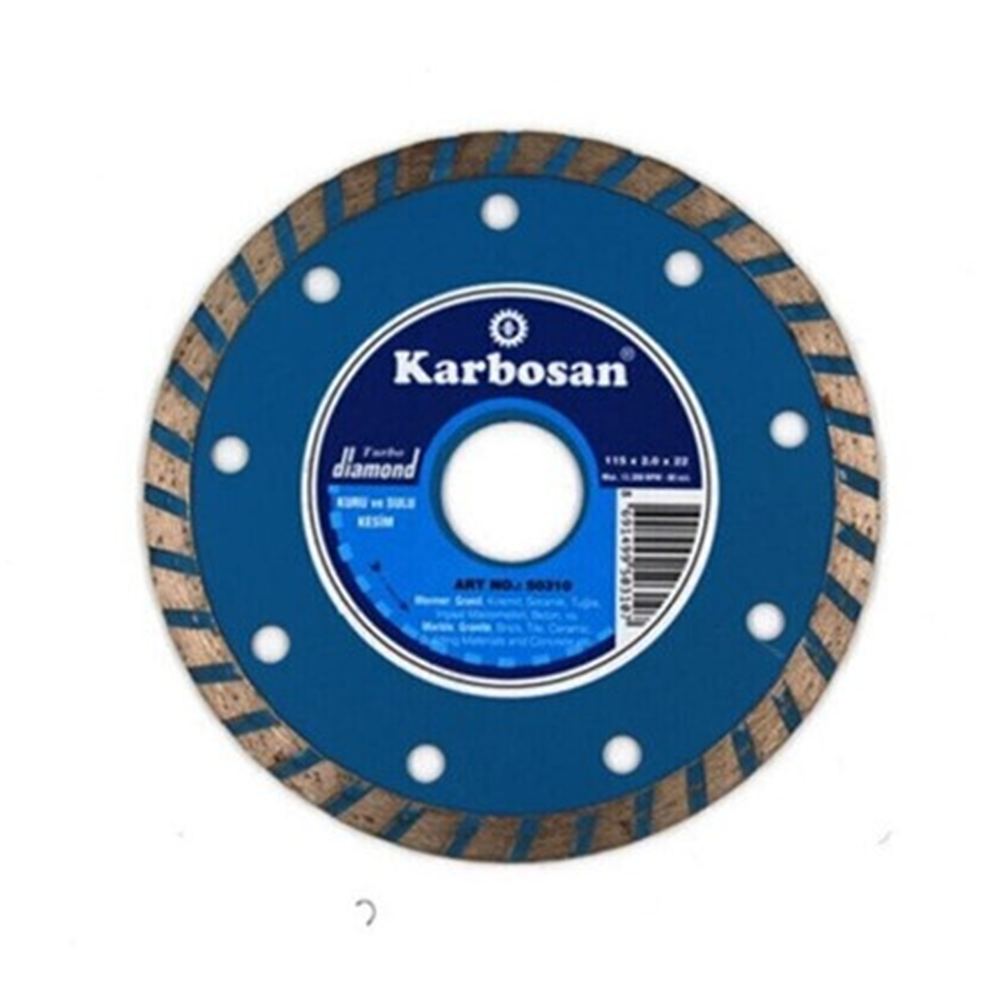 Karbosan Elmas Kesici Turbo Kanallı 115x2.0x22.23 MmDaire Testere Bıçakları