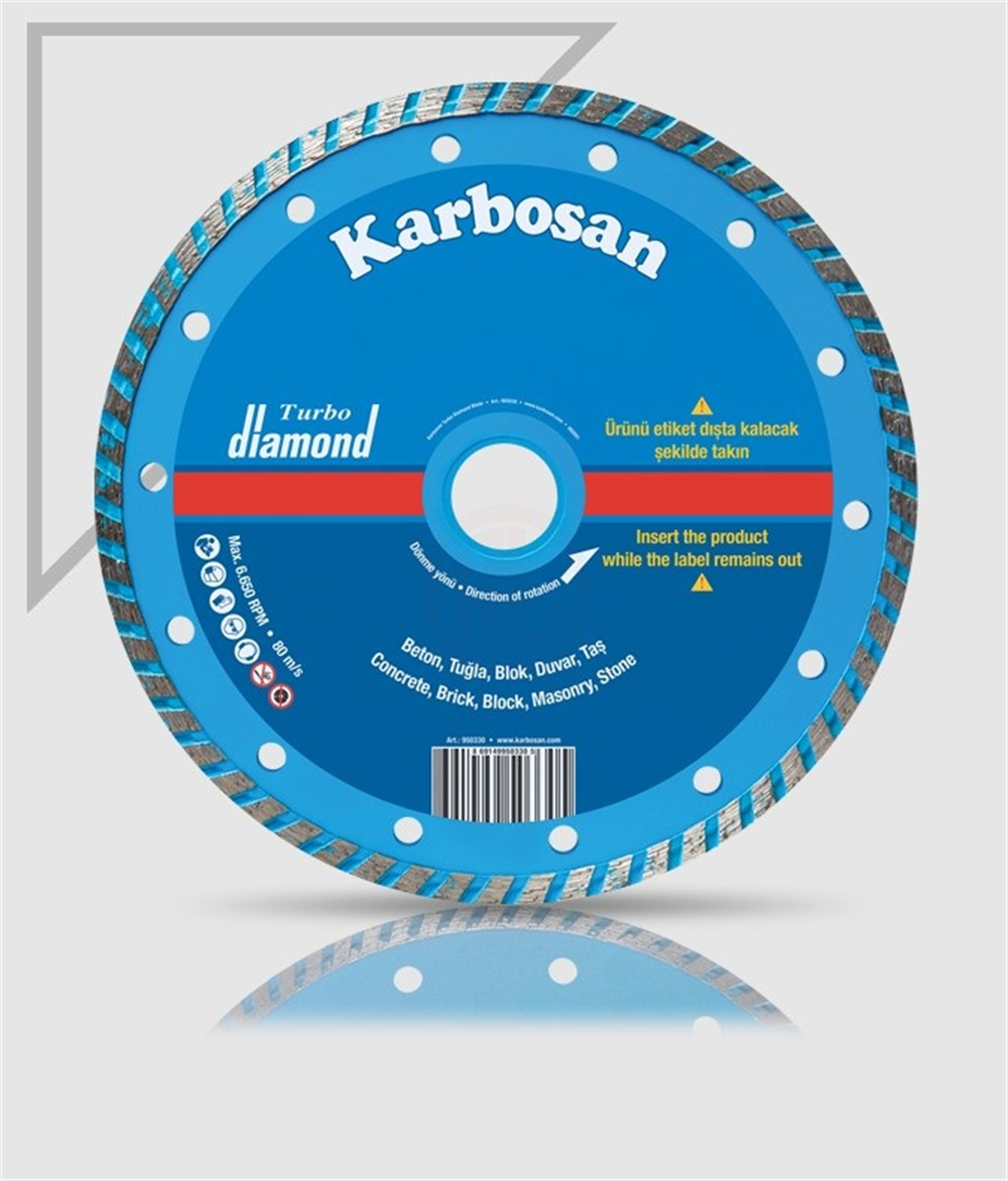 Karbosan Elmas Kesici Turbo Kanallı 230x2.4x22.23 MmDaire Testere Bıçakları