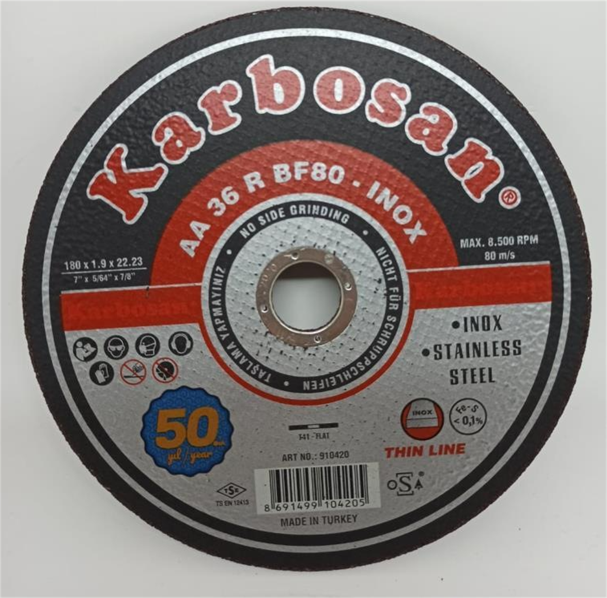 Karbosan İnox Thinline Kesici 180x1,9x22,23 Mm 910420