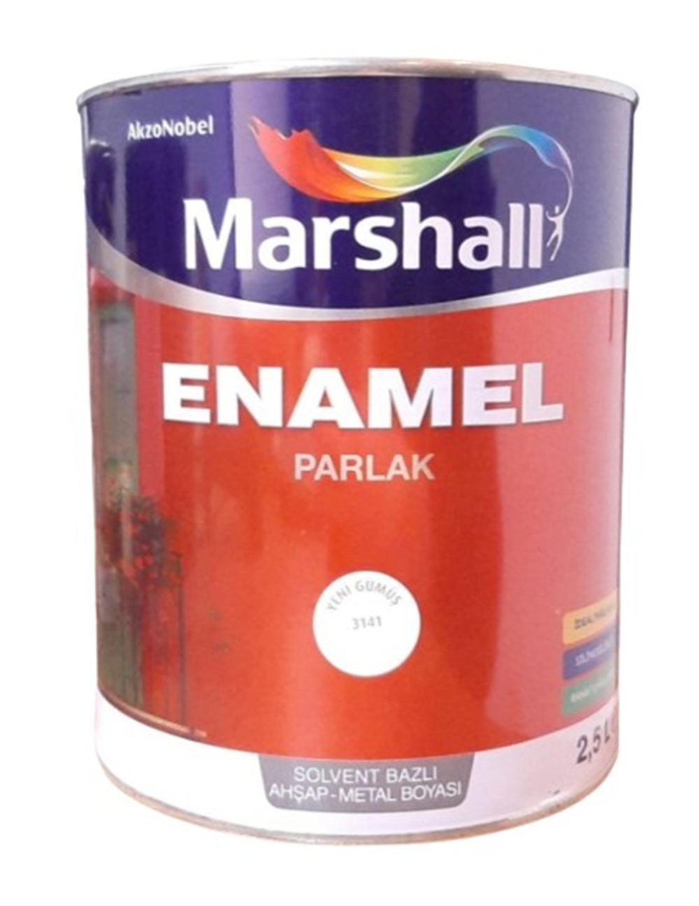 Marshall Enamel Parlak 3141 Gümüş 2,5 LtAhşap & Metal Boyaları