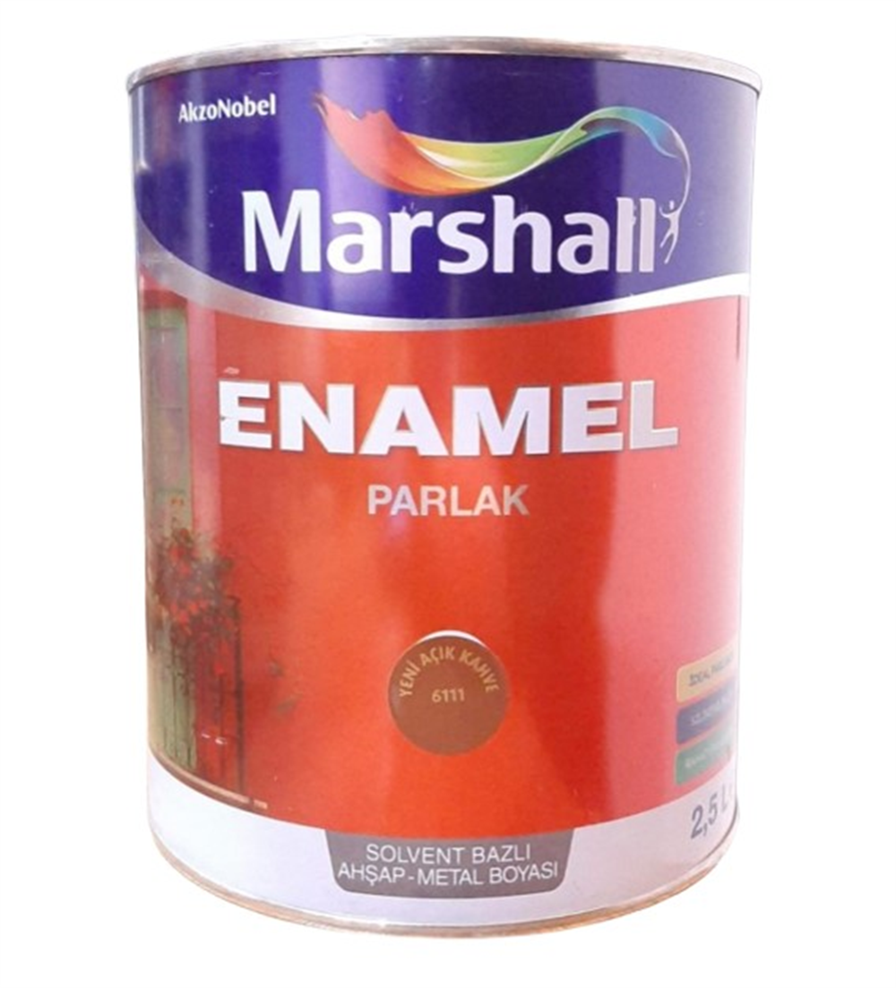 Marshall Enamel Parlak 6011 Açık Kahve 2,5  LtAhşap & Metal Boyaları