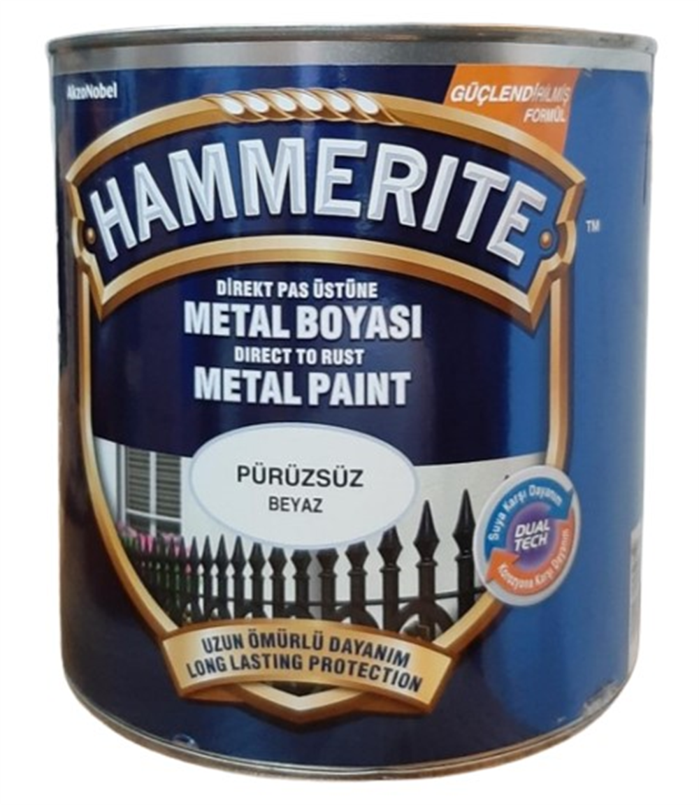 Marshall Hammerıte Metal Boyası Pürüzsüz 2,5lt BeyazAhşap & Metal Boyaları