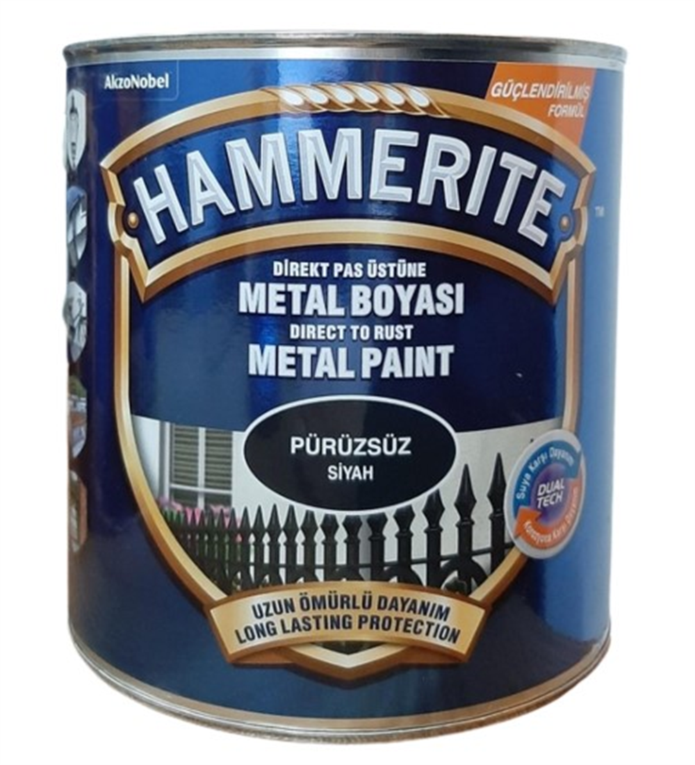 Marshall Hammerıte Metal Boyası Pürüzsüz 2,5lt SiyahAhşap & Metal Boyaları