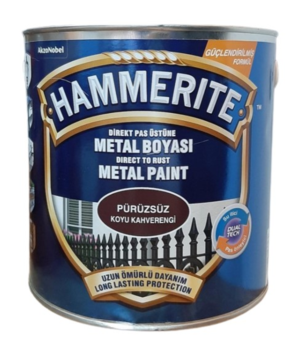 Marshall Hammerıte Metal Boyası Pürüzsüz 2,5lt Koyu KahverengiAhşap & Metal Boyaları