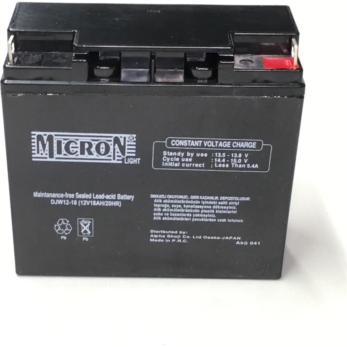 Micron Kuru Bakımsız Akü 12V 18AHAkü ve Dönüştürücüler