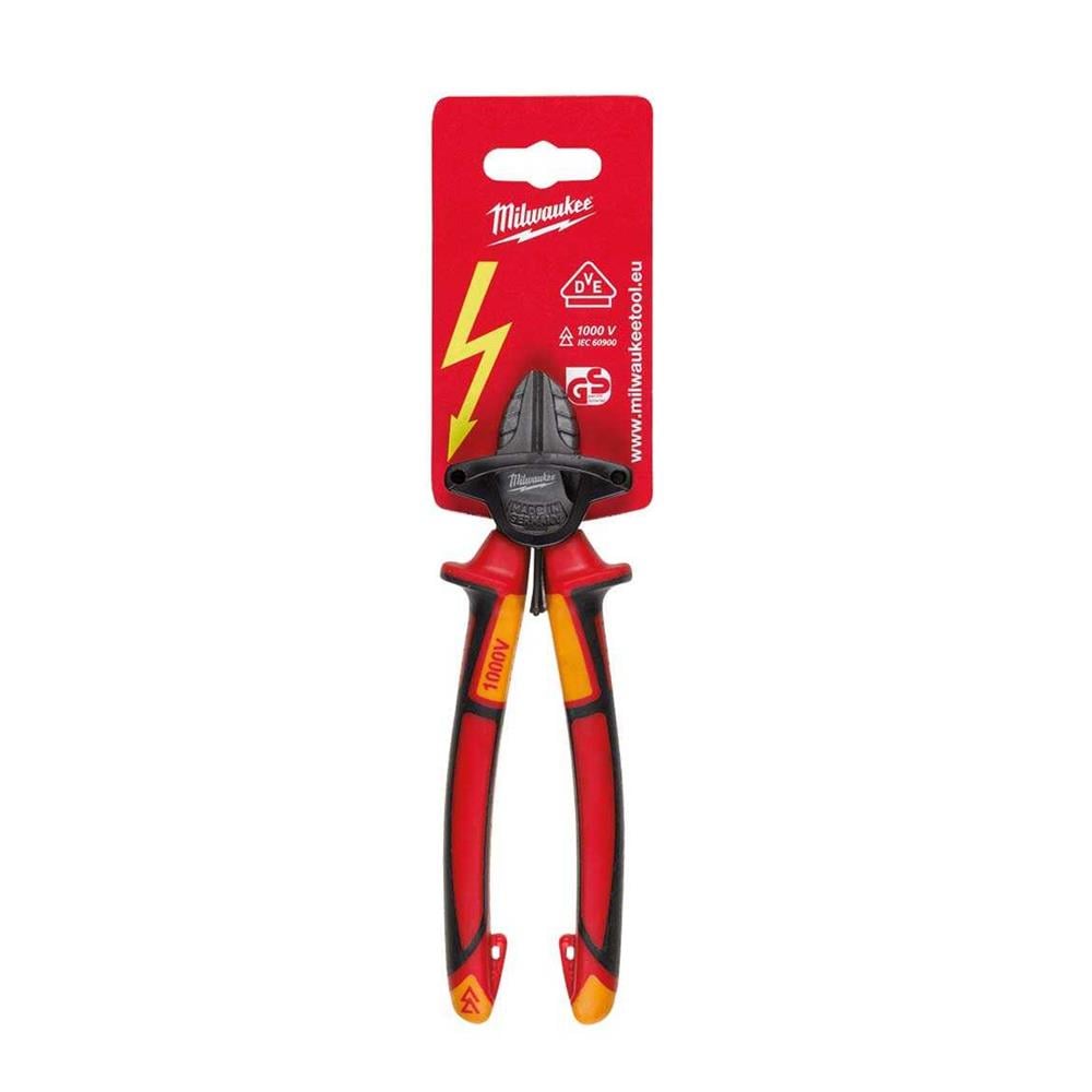 Milwaukee 180 Mm Ağır Hizmet Tipi VDE Elektrikçi, İzoleli Yan Keski  4932464568Yankeskiler
