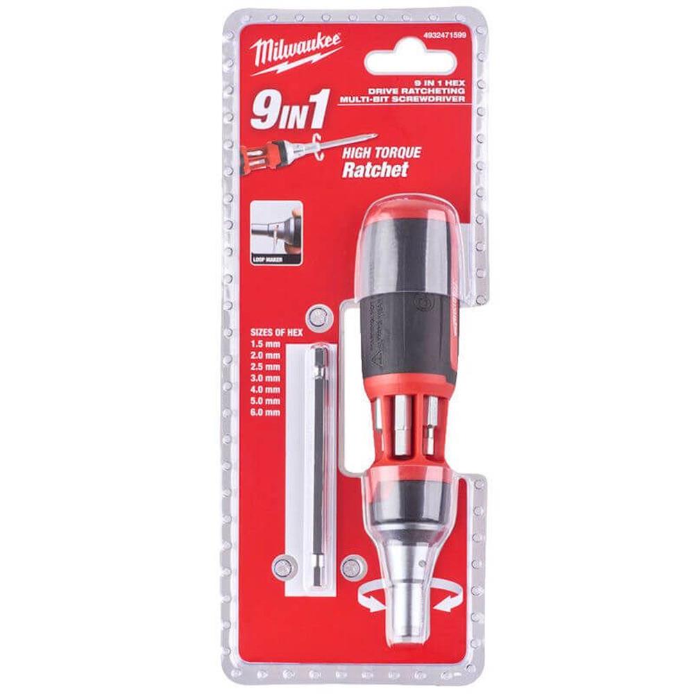 Milwaukee 9 İn 1 Multi-Bit Cırcırlı Tornavida SetiTornavidalar