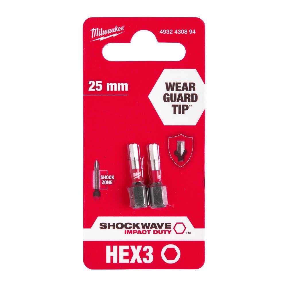 Milwaukee Hex 3.0mm 25 Mm 2'li Bits Uç 4932430894Bits Uçlar ve Adaptörler