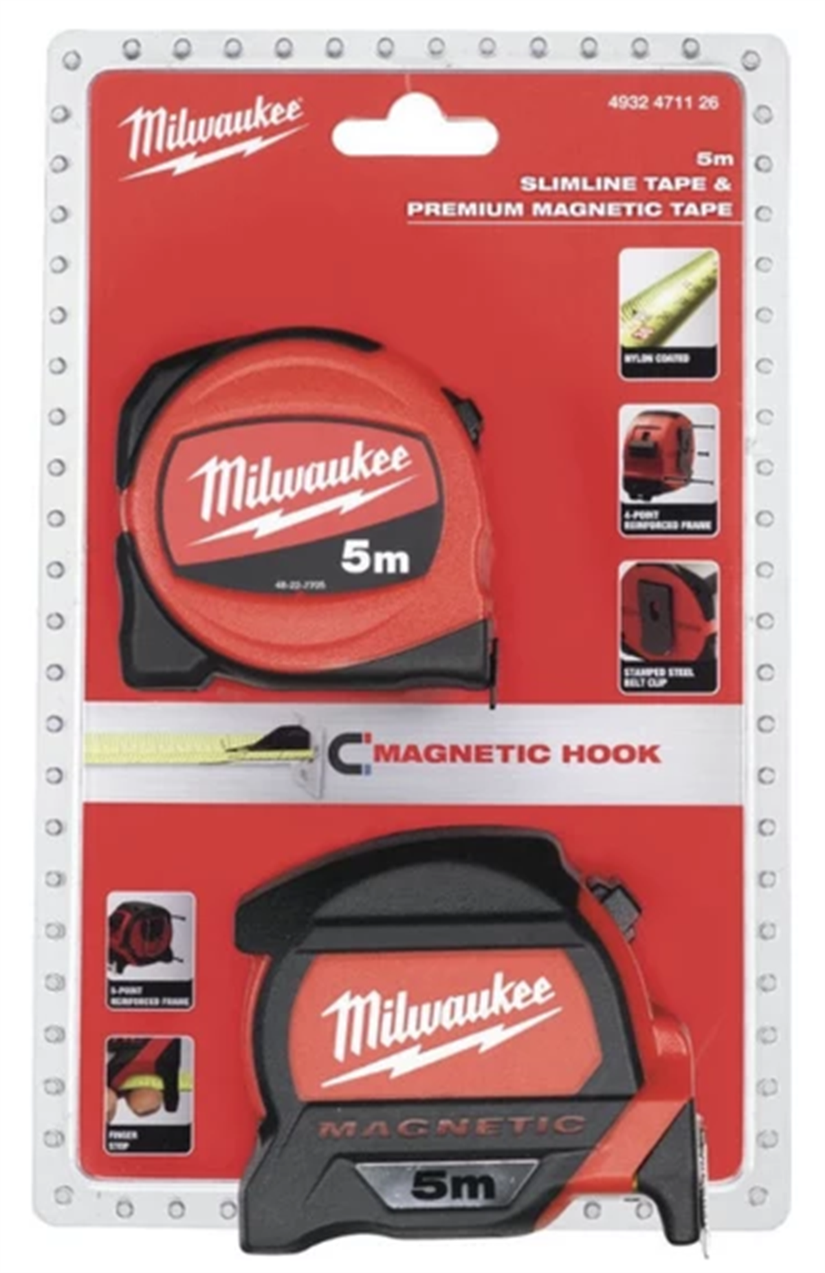 Milwaukee Şerit Metre 2'li Set - Slimline + Manyetik 5 Metre