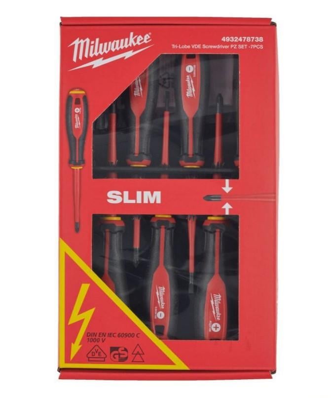 Milwaukee TRİ-LOBE VDE 7 Parça Tornavida Seti 4932478738Tornavidalar