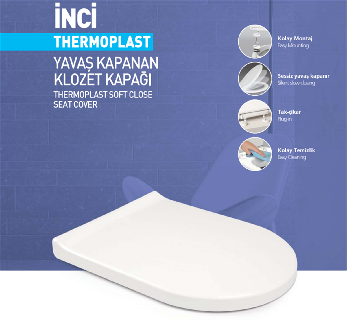 Nkp 0336 İnci Yavaş Kapanan Klozet Kapağı