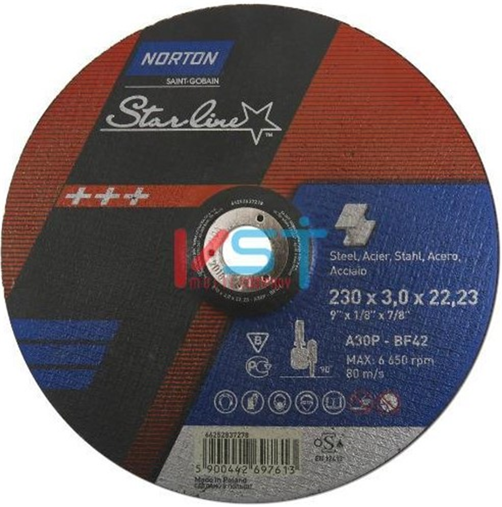 Norton Starline Metal Kesme Taşı 230x3,0x22,23Taşlama Kesici Diskleri