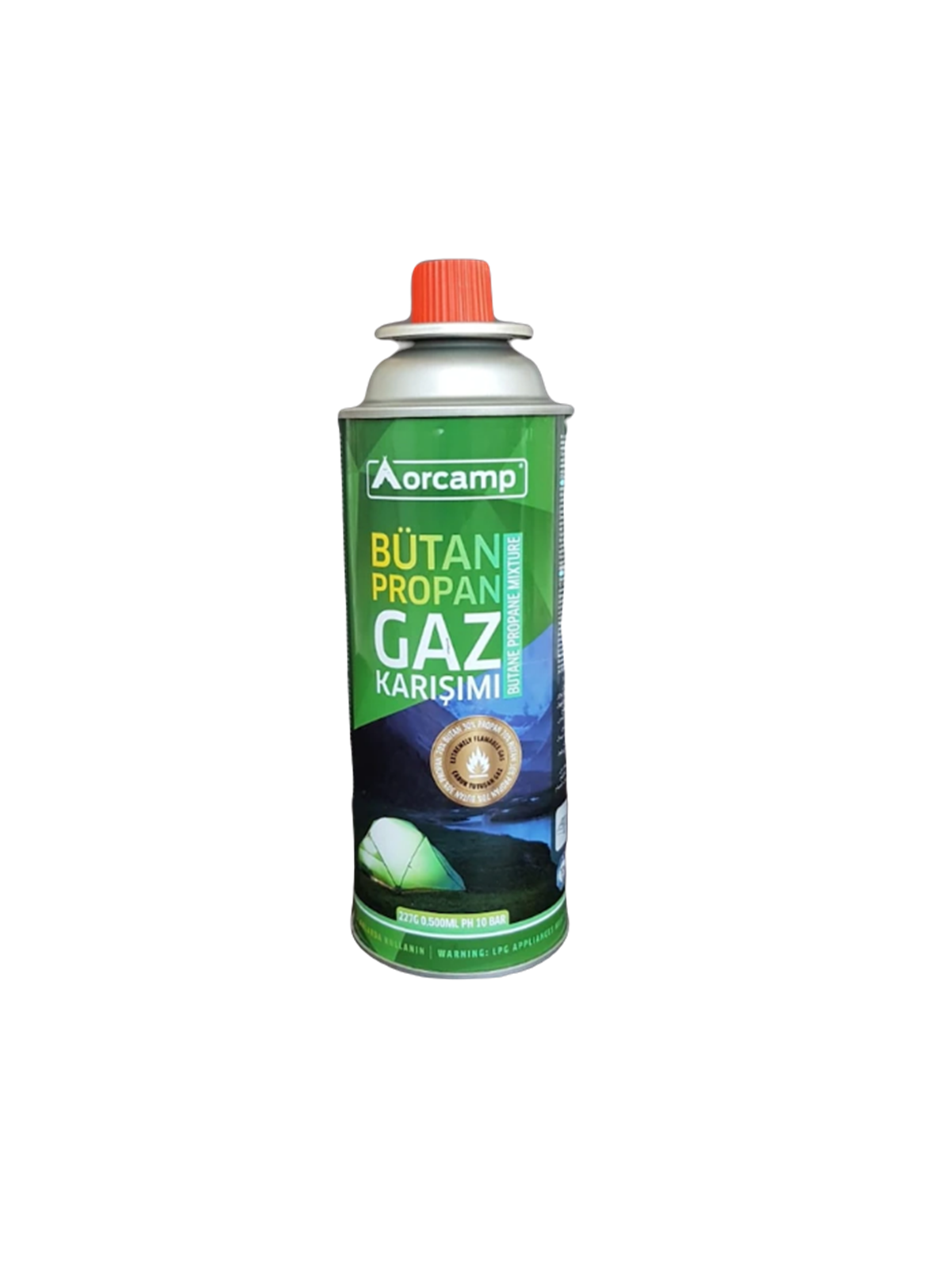 Orcamp 227 Gram Valfli Gaz Ocak Kartuşu- Bütan Propan Gaz Karışımı 0,500 MlKamp Malzemeleri