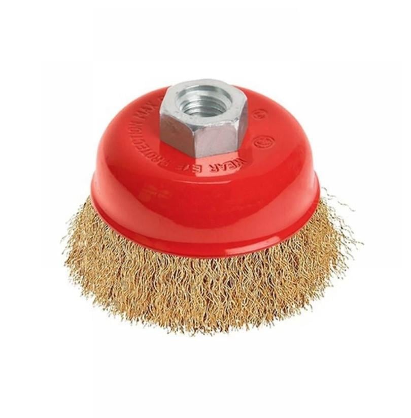 Partner Çanak Fırça Sarı Dalgalı Telli Vidalı 75 Mm PT02029Tel Fırçalar