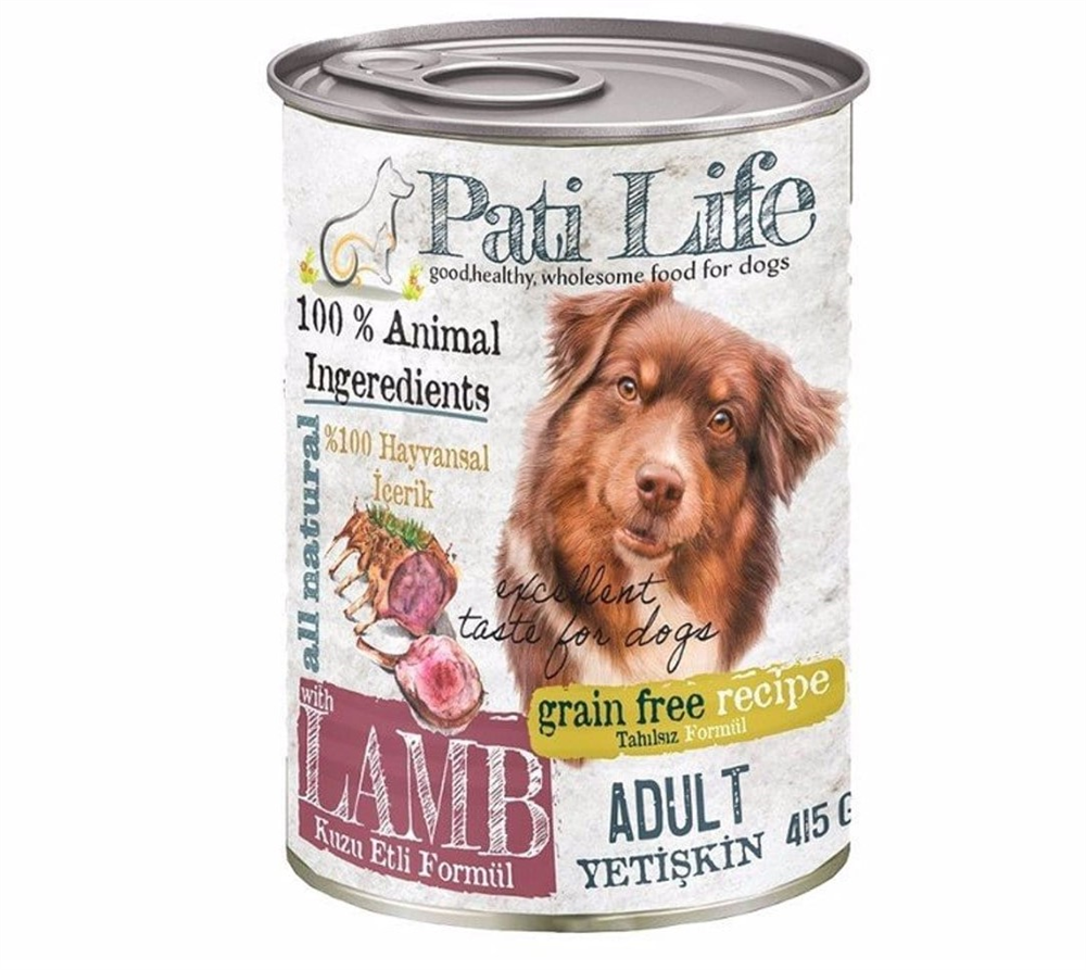 Pati Life Kuzu Etli Köpek Konservesi 415 grKedi ve Köpek Mamaları