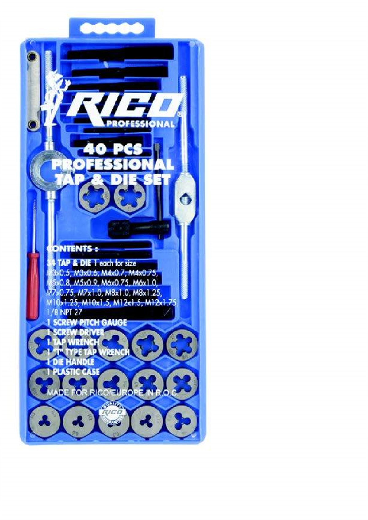 RICO 40 Parça Kutulu Kılavuz Pafta Seti