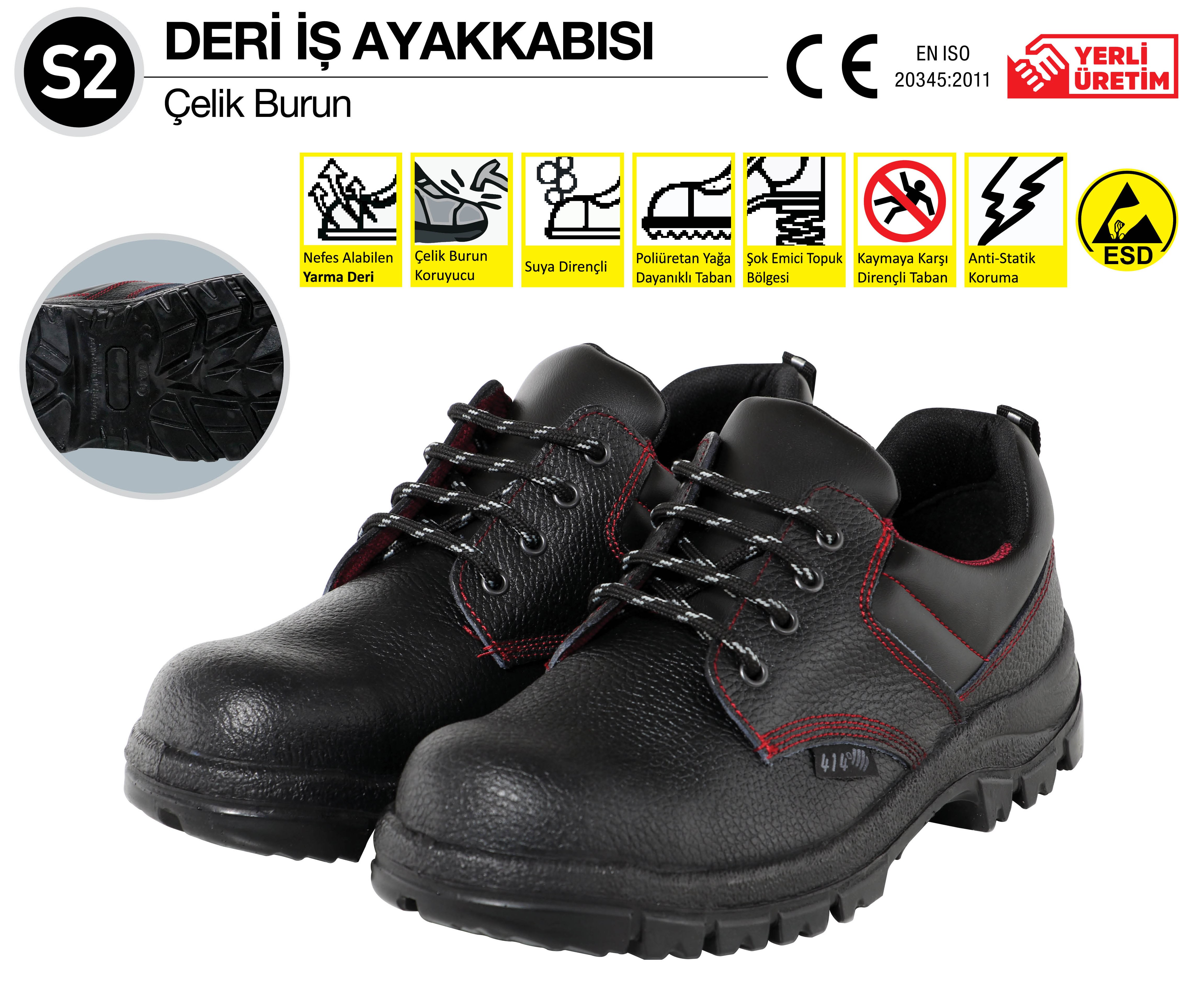 S2 DERİ İŞ AYAKKABISI NO:39