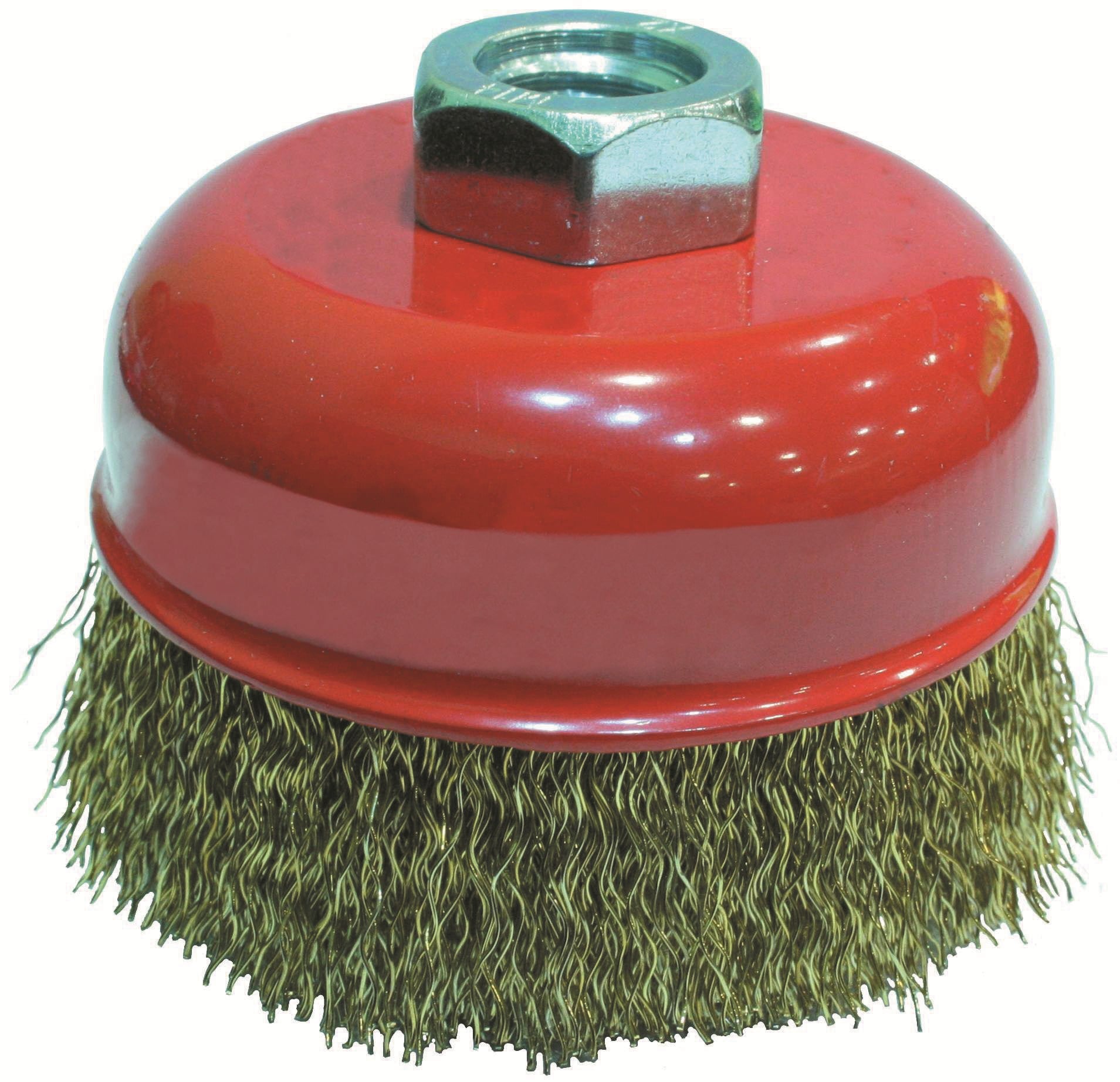 SARI DALGALI TELLİ M14 VİDALI ÇANAK FIRÇA 125 mm